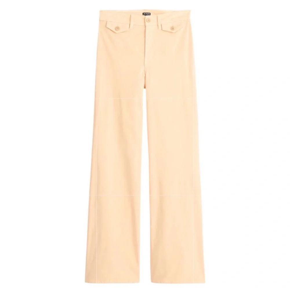 New J. Crew Wide-leg trouser in washed velvet Peche Claire Pastel Peach Size 31